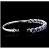 Image 3 : 14KT White Gold 11.45ctw Sapphire and Diamond Bracelet