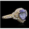 Image 2 : 14KT Yellow Gold 1.44ct Tanzanite and Diamond Ring