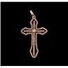 Image 1 : 0.48ctw Diamond Cross Pendant - 14KT Rose Gold