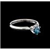Image 2 : 14KT White Gold 0.68ct Round Cut Fancy Blue Diamond Solitaire Ring