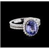 Image 2 : 14KT White Gold 3.36ct Tanzanite and Diamond Ring