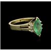 Image 2 : 2.15ct Emerald and Diamond Ring - 14KT Yellow Gold