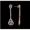 Image 2 : 14KT Rose Gold 2.57ctw Diamond Earrings