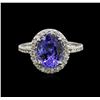 Image 1 : 2.65ct Tanzanite and Diamond Ring - 14KT White Gold