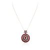Image 1 : 14KT Rose Gold 6.35ctw Multi Color Sapphire, Ruby and Diamond Pendant With Chain