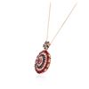 Image 3 : 14KT Rose Gold 6.35ctw Multi Color Sapphire, Ruby and Diamond Pendant With Chain