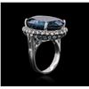 Image 3 : 14KT White Gold 24.77ct Topaz and Diamond Ring
