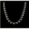 Image 1 : Tahitian Cultured Pearl Necklace With 14KT White Gold Diamond Clasp