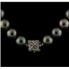 Image 2 : Tahitian Cultured Pearl Necklace With 14KT White Gold Diamond Clasp