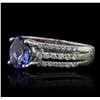 Image 2 : 18KT White Gold 1.38ct Tanzanite and Diamond Ring