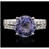 Image 2 : 18KT White Gold 3.99ct Tanzanite and Diamond Ring