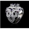 Image 3 : 14KT White Gold 9.01ctw Sapphire and Diamond Ring