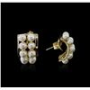 Image 2 : 14KT Yellow Gold Pearl Earrings