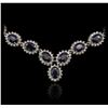 Image 2 : 14KT White Gold 30.71ctw Sapphire and Diamond Necklace