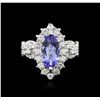 Image 1 : 14KT White Gold 1.98ct Tanzanite and Diamond Ring
