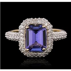 14KT Two-Tone Gold 2.87ct Tanzanite and Diamond Ring