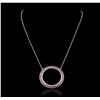 Image 1 : 14KT White Gold 3.00ctw Pink Sapphire Necklace