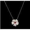 Image 2 : 1.59ct Tourmaline and Diamond Pendant With Chain - 18KT White Gold