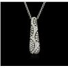 Image 1 : 14KT White Gold 1.80ctw Diamond Pendant With Chain