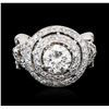 Image 1 : 14KT White Gold GIA Certified 3.01ctw Diamond Ring