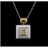 Image 2 : 0.32ct Diamond Pendant With Chain - 18KT Two-Tone Gold