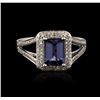 Image 1 : 14KT White Gold 1.49ct Tanzanite and Diamond Ring