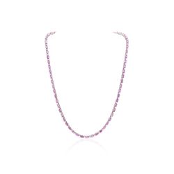 14KT White Gold 15.00ctw Pink Sapphire and Diamond Necklace