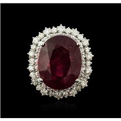 14KT White Gold 13.51ct Ruby and Diamond Ring