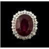 Image 1 : 14KT White Gold 13.51ct Ruby and Diamond Ring