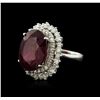 Image 2 : 14KT White Gold 13.51ct Ruby and Diamond Ring