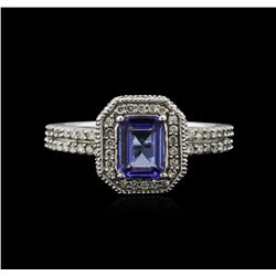 14KT White Gold 0.86ct Tanzanite and Diamond Ring