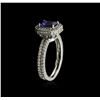 Image 3 : 14KT White Gold 0.86ct Tanzanite and Diamond Ring