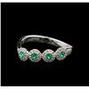 Image 1 : 0.26ctw Emerald and Diamond Ring - 18KT White Gold