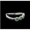 Image 2 : 0.26ctw Emerald and Diamond Ring - 18KT White Gold