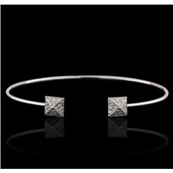 14KT White Gold 0.17ctw Diamond Bangle Bracelet