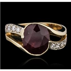 14KT Yellow Gold 3.13ct Ruby and Diamond Ring