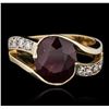 Image 1 : 14KT Yellow Gold 3.13ct Ruby and Diamond Ring