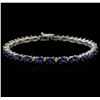 Image 1 : 14KT White Gold 12.00ctw Sapphire and Diamond Bracelet