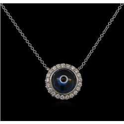 0.25ctw Diamond Evil Eye Necklace - 14KT White Gold