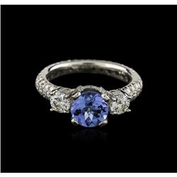 18KT White Gold 1.63ct Tanzanite and Diamond Ring