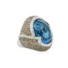 Image 2 : 14KT White Gold 55.76ct Topaz and Diamond Ring