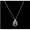 Image 2 : PLATED SILVER 42.55ct Ruby and White Sapphire Pendant With Chain