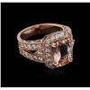 Image 2 : 14KT Rose Gold 2.20ct Morganite and Diamond Ring