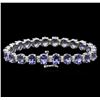 Image 2 : 14KT White Gold 18.48ctw Tanzanite and Diamond Bracelet