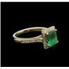 Image 2 : 1.50ct Emerald and Diamond Ring - 14KT Yellow Gold