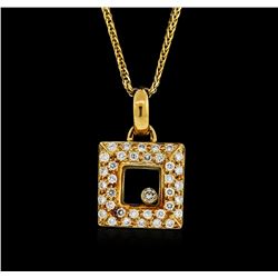 18KT Yellow Gold 0.16ctw Diamond Pendant With Chain