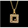 Image 1 : 18KT Yellow Gold 0.16ctw Diamond Pendant With Chain