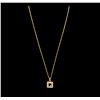 Image 2 : 18KT Yellow Gold 0.16ctw Diamond Pendant With Chain