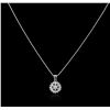 Image 2 : 14KT White Gold 0.71ctw Diamond Pendant With Chain