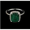 Image 1 : 14KT White Gold 2.53ct Emerald and Diamond Ring